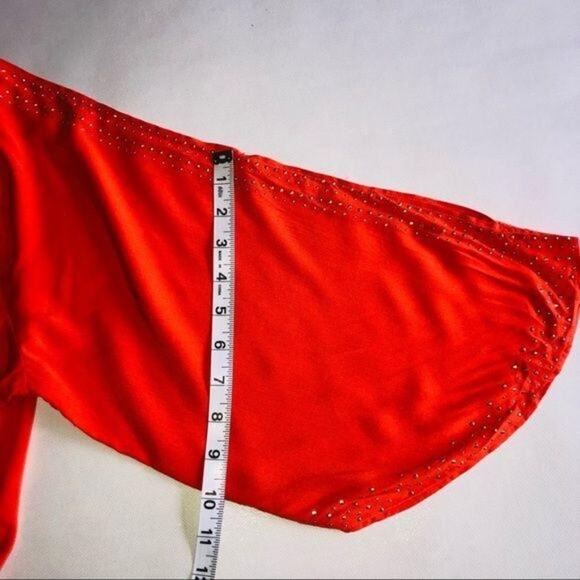 Jennifer Lopez Women's Sequin Orange Blouse Sz M - Picture 13 of 15